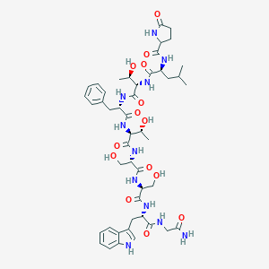 PYR-LEU-THR-PHE-THR-SER-SER-TRP-GLY-NH2